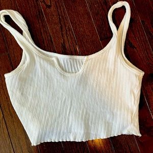 cropped white tank top